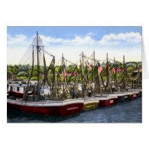 St. Augustine Florida Shrimp Boats Card