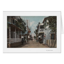 St. Augustine, Florida - View of St. George St. Greeting Cards