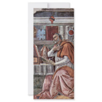 St. Augustine In Contemplative Prayer By Sandro Rack Card Template