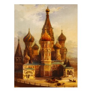 St. Basil's Cathedral, Moscow, Russia. Postcard