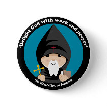St Benedict of Nursia Button