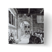 St. Benedict Preaching in the Monastery Pin