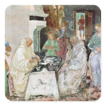St. Benedict receiving hospitality Sticker