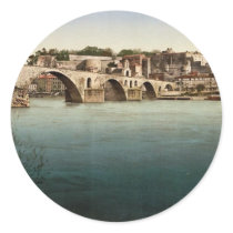 St. Benezech (i.e., Saint Benexet), bridge, Avigno Round Stickers