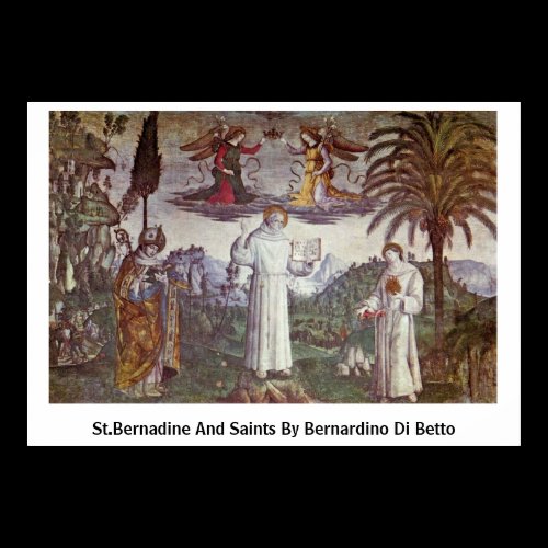 St.Bernadine And Saints By Bernardino Di Betto Print