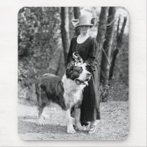 St Bernard & Boston Terrier, 1925 Mouse Pads