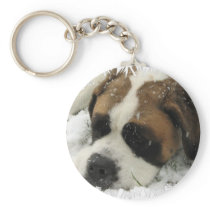 St Bernard Dog Keychain