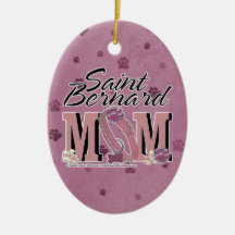 St Bernard MOM Christmas Tree Ornaments