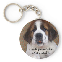 St Bernard Puppy Cookie Keychain