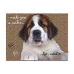 St Bernard Puppy Cookie postcards