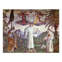 St. Bernardine And Two Saints Detail By Pinturicch Invitation