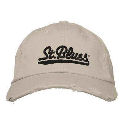 St Blues embroidered distressed cap Baseball Cap by SaintBluesGuitars