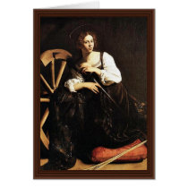St. Catherine Of Alexandria By Michelangelo Merisi Cards