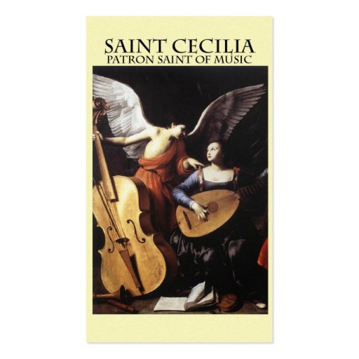 St. Cecilia, Patron Saint of Music Business Cards (front side)