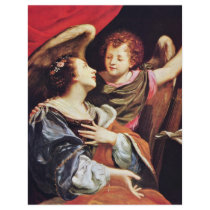 St. Cecilia With An Angel By Vouet Simon Full Color Flyer