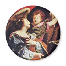 St. Cecilia With An Angel By Vouet Simon Magnets