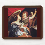 St. Cecilia With An Angel By Vouet Simon mousepads