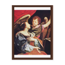 St. Cecilia With An Angel By Vouet Simon Post Cards