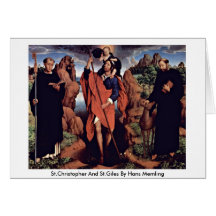 St.Christopher And St.Giles By Hans Memling Greeting Cards