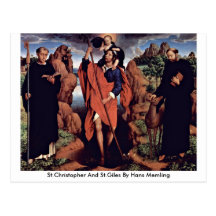 St.Christopher And St.Giles By Hans Memling Postcard