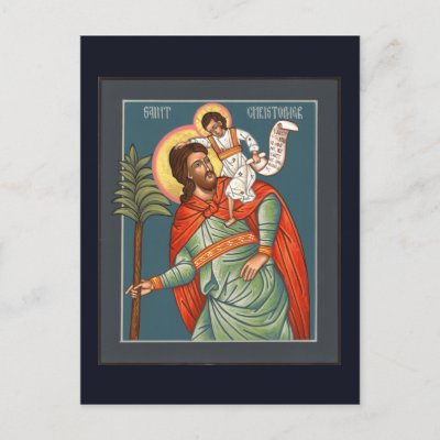 St. Christopher Prayer Card Postcards