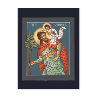 St. Christopher Prayer Card Postcards by bugbrain