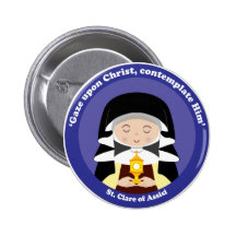St. Clare of Assisi Button