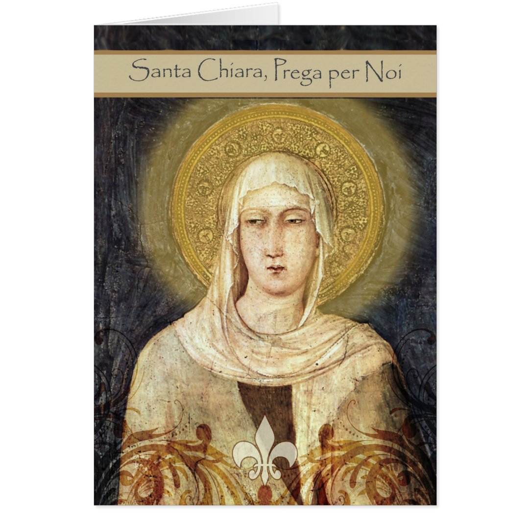 St Clare Of Assisi Feast Day Card In Italian Zazzle