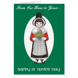 St David's Day, Welsh Costume, Our Home to Yours Cards