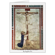 St. Dominic At The Cross Of Christ By Angelico Fra Cards