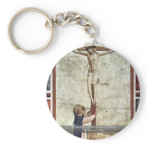 St. Dominic At The Cross Of Christ By Angelico Fra Key Chains