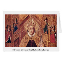 St.Dominic Enthroned Detail By Bartolome Bermejo Cards