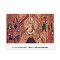 St.Dominic Enthroned Detail By Bartolome Bermejo Post Cards