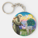 St Francis and Llama Baby Keychain