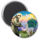 St Francis and Llama Baby Magnet