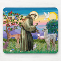 St Francis and Llama Baby mousepads