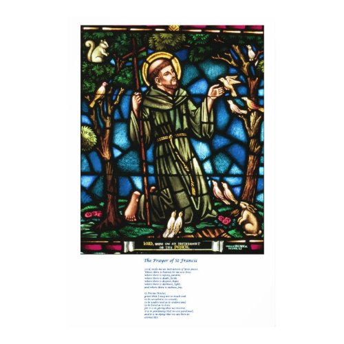 St Francis and the St Francis Peace Prayer print