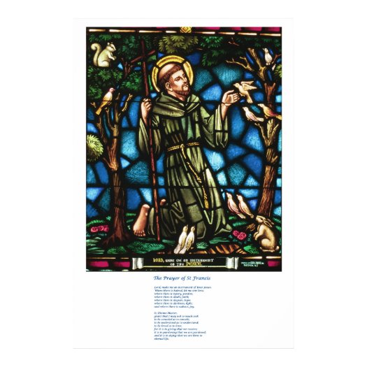 St Francis and the St Francis Peace Prayer print