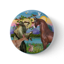 St Francis - Brown Arabian Horse buttons by heartsonggallery St Francis - Brown Arabian Horse buttons