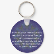 St. Francis of Assisi animal rights quote keychains