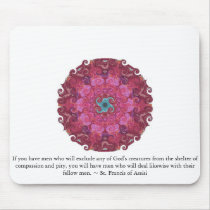 St. Francis of Assisi animal rights quote mousepads