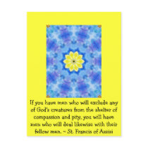St. Francis of Assisi animal rights quote postcards by spiritcircle St. Francis of Assisi animal rights quote postcards