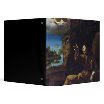 St. Francis of Assisi Consoled by an Angel Vinyl Binder