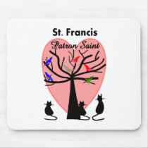 St Francis Patron Saint--Unique Tree and Animals mousepads