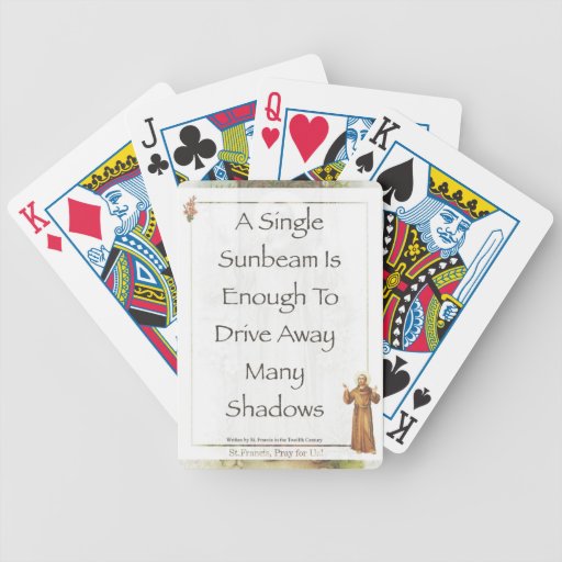 st. francis sunbeam prayer playing cards
