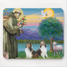 St Francis (W) - Two Shelties (D&L) Mouse Pads