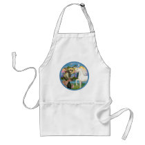 St Francis - White Arabian Horse aprons by heartsonggallery St Francis - White Arabian Horse aprons