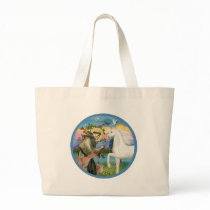 St Francis - White Arabian Horse bags by heartsonggallery St Francis - White Arabian Horse bags