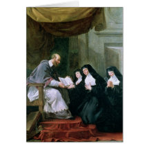 St. Francois de Sales  Giving the Rule Greeting Card