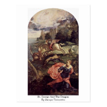 St. George And The Dragon By Jacopo Tintoretto Postcards